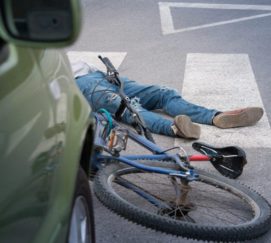 Bike hit by car