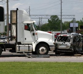 Car hit by truck