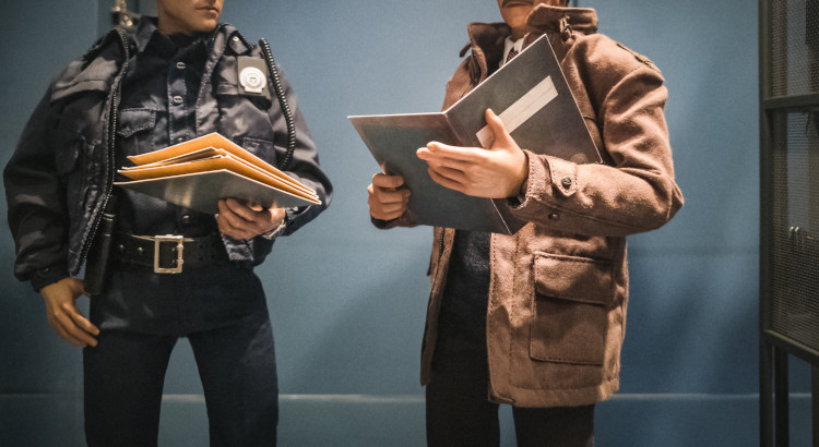 Policeman taking report