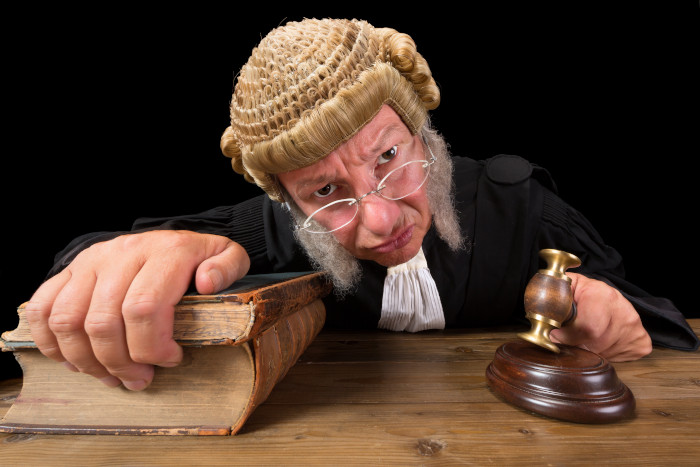 Judge with hammer