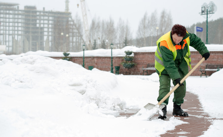 Man shoveling snow