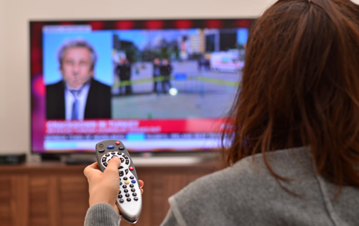 Woman watching tv