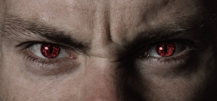 Man with red eyes