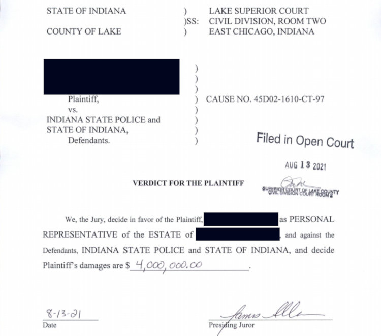 $4,000,000.00 verdict