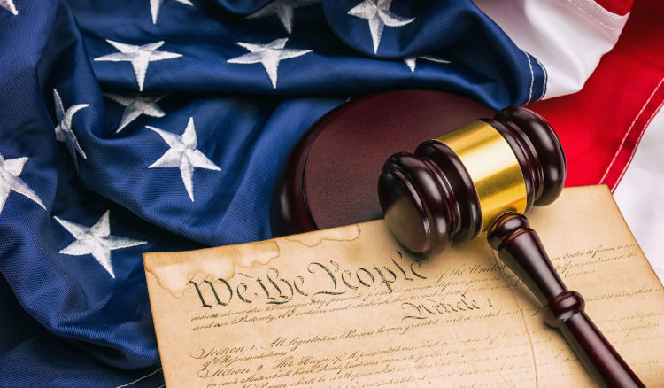 American Flag with Law items