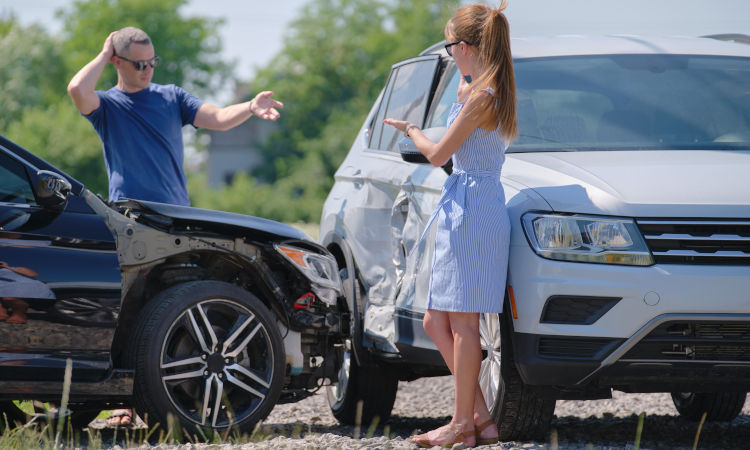 Two Drivers Having Argument Over Accident