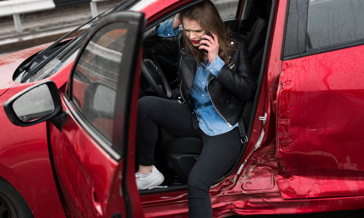 Woman Calls To Report Accident