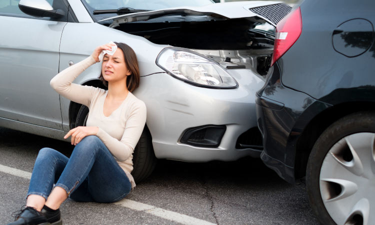 Injured Girl After Car Accident
