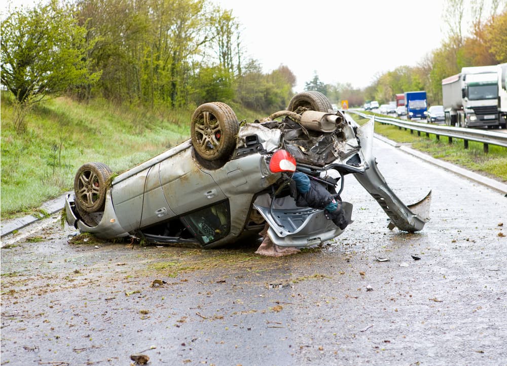 Car accident on the highway