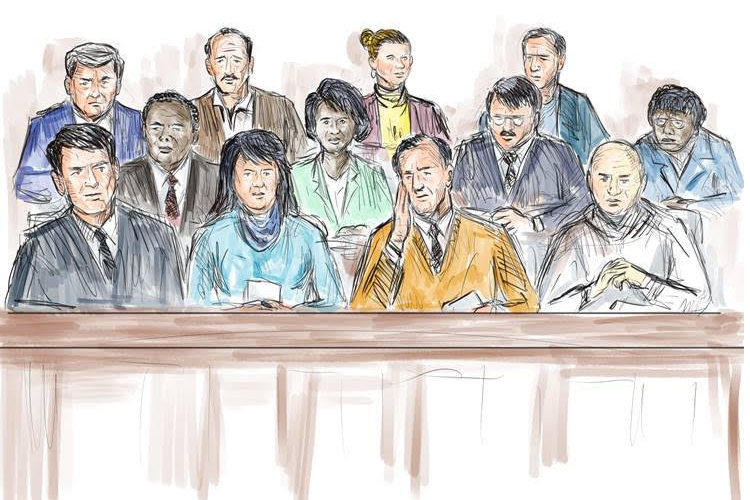 Drawing of jury box